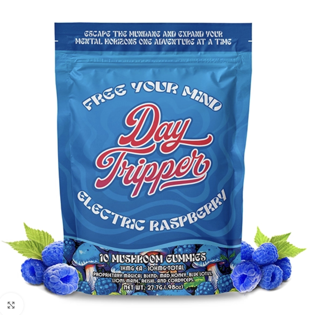 DayTripper Legal Psychedelics | Mushroom Gummies | 10 Count / 10ct/Electric Raspberry